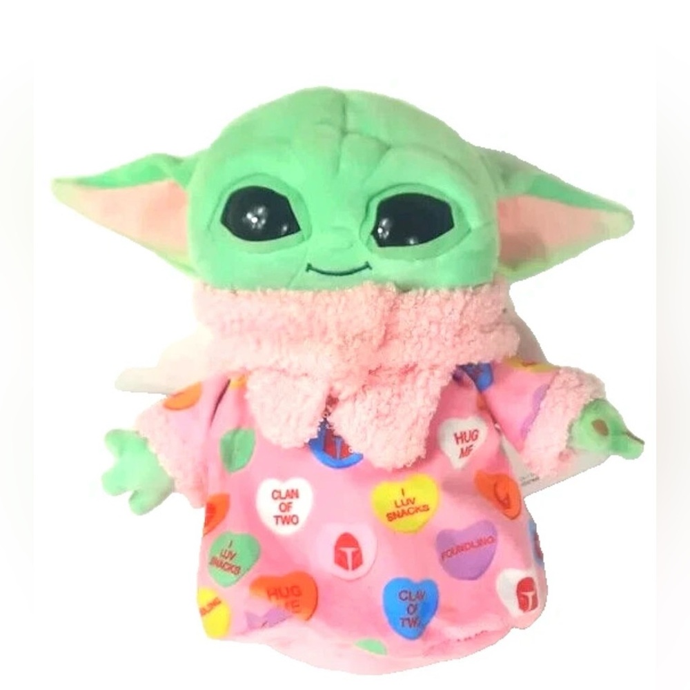 Star Wars Mandalorian Grogu Valentines hearts Plush 9" Baby Yoda Mattel 2021